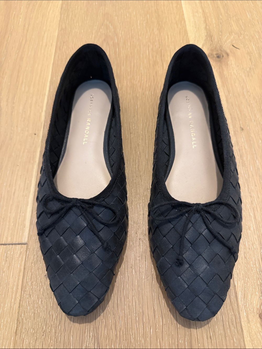 Loeffler Randall Black Woven Pointed Ballet Flats